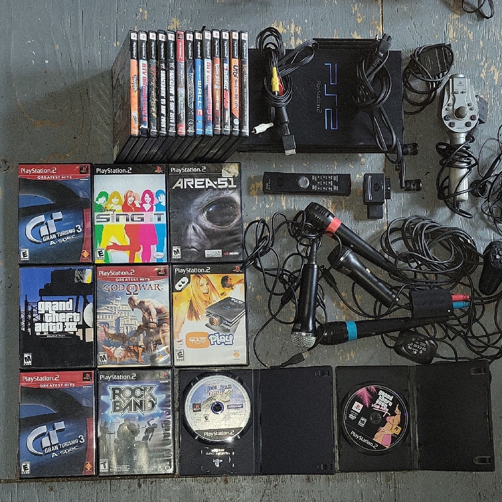 ULITAMATE Sony PlayStation 2 Bundle with Games and Accessories - Black